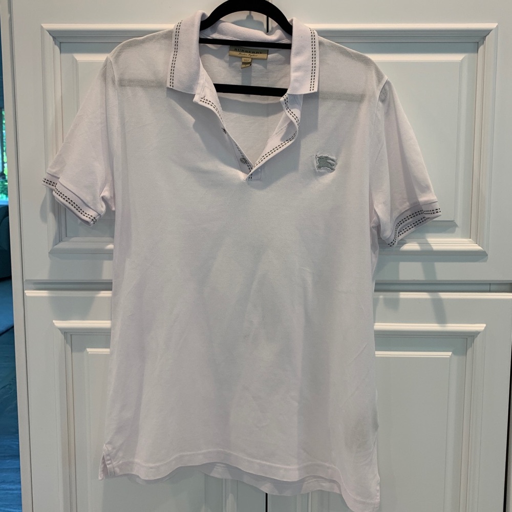 100% authentic white Burberry polo
